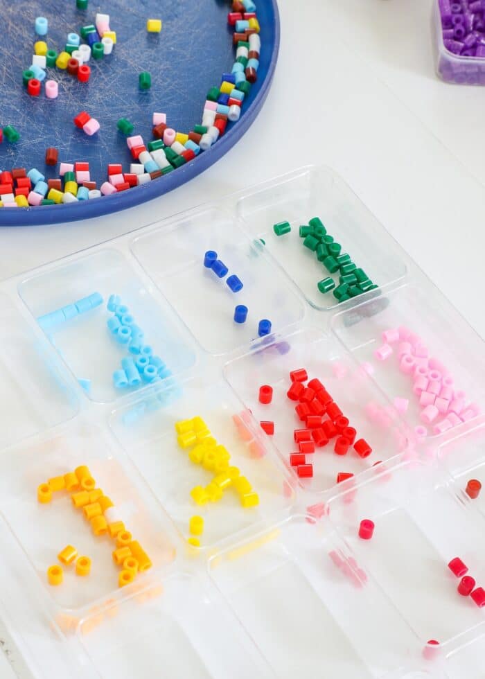 Sorting perler beads by color