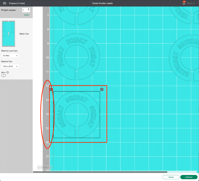 Cricut Design Space Screenshot | Moving Layers