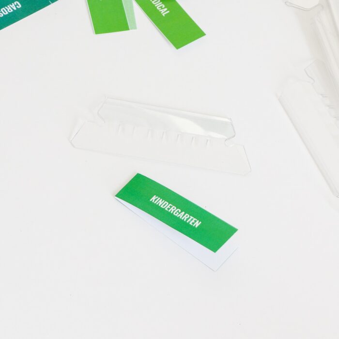 Folded Kindergarten tab label