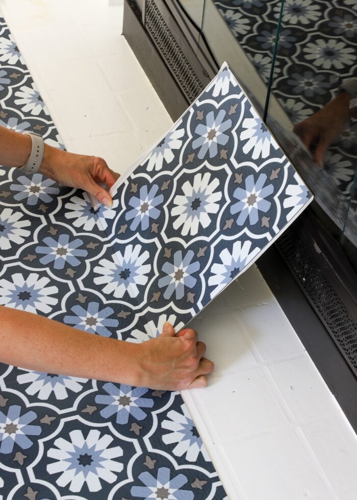 Matching up pattern on peel and stick floor tiles