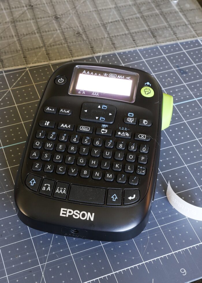 Epson Label Maker on a cutting mat