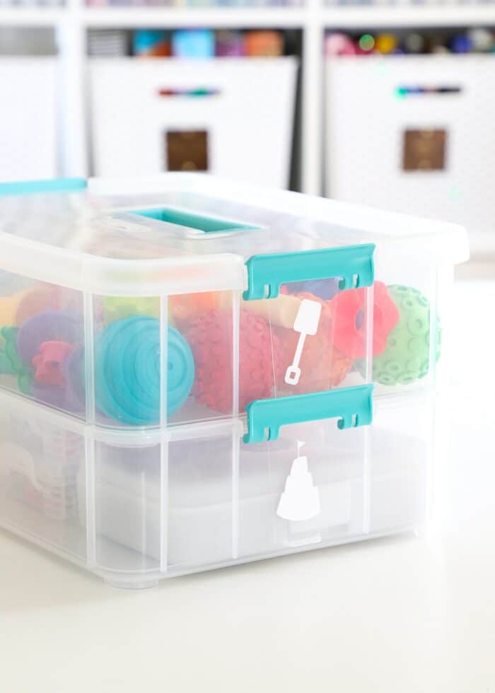 Simply Tidy michaels bead storage box with 6 container stacks by simply tidy
