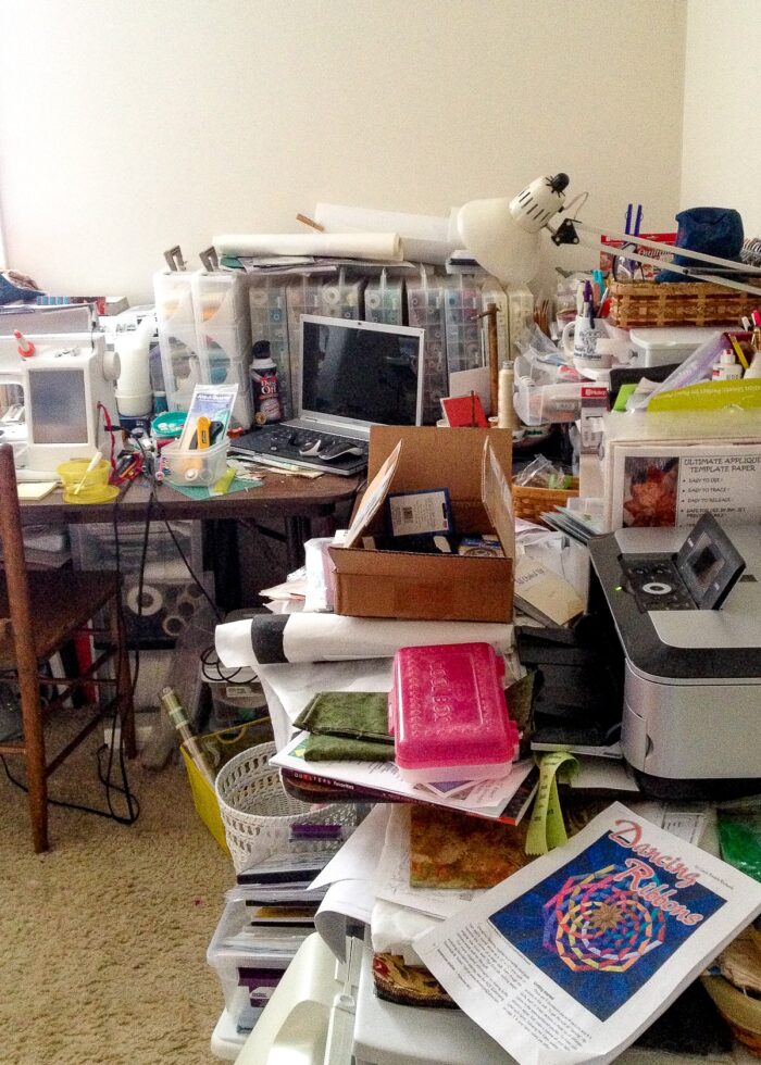 Cluttered craft room
