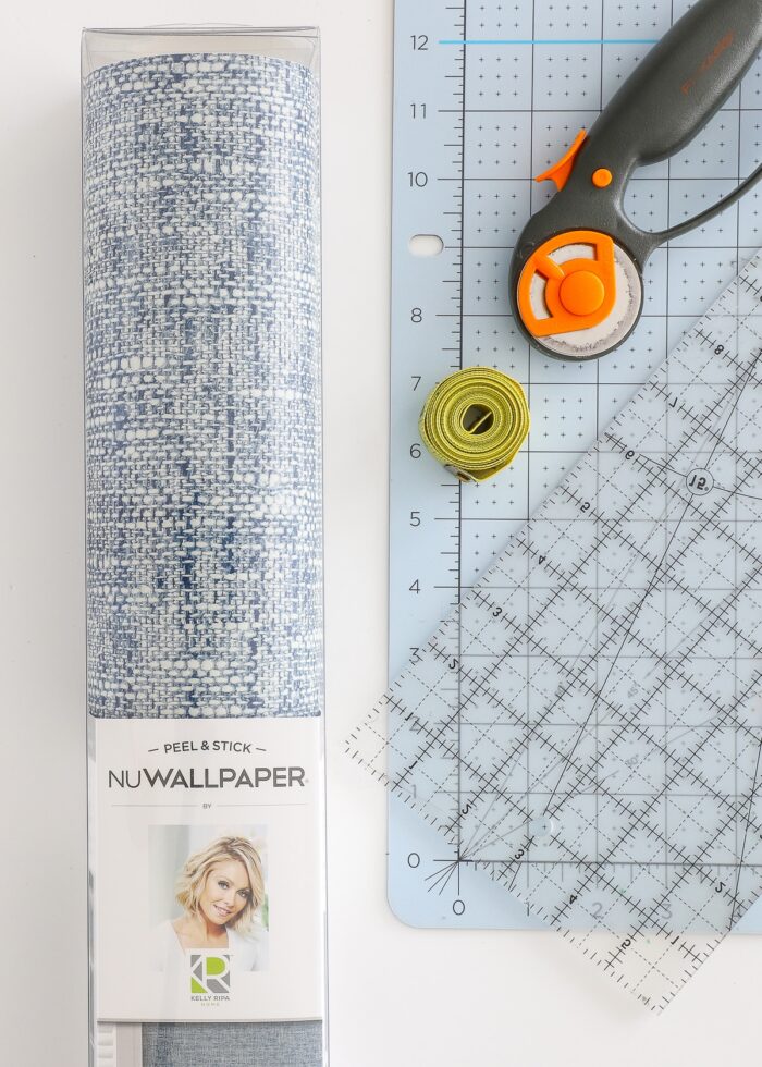 Supplies needed for wallpapering furniture