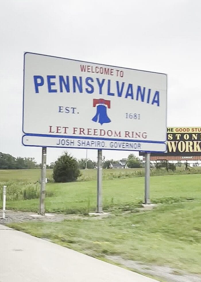 Welcome to Pennsylvania state sign