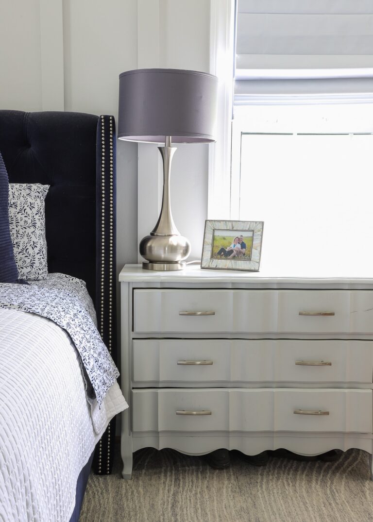 Our Serene Navy & Grey Master Bedroom Reveal - The Homes I Have Made
