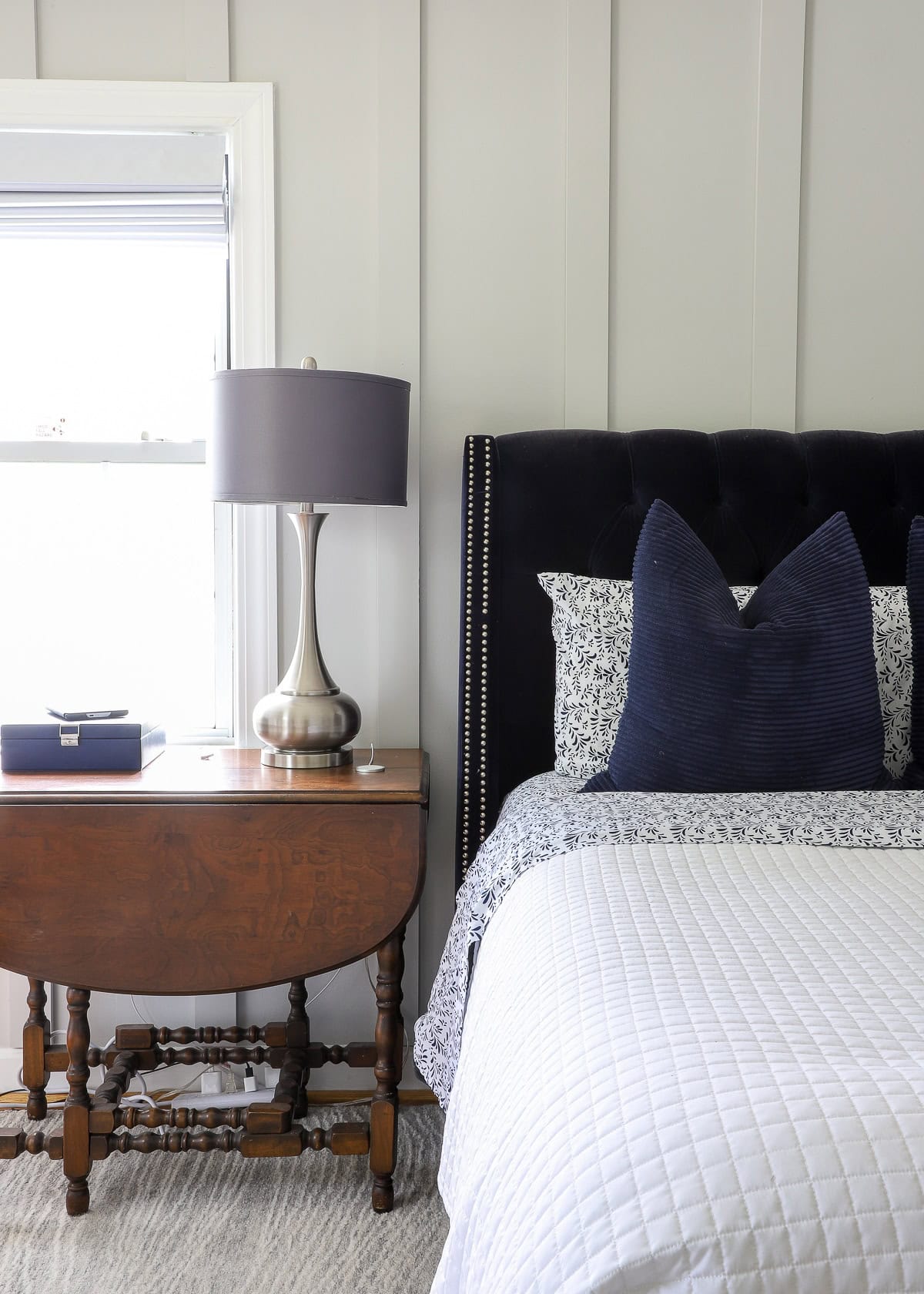 Our Serene Navy & Grey Master Bedroom Reveal - The Homes I Have Made