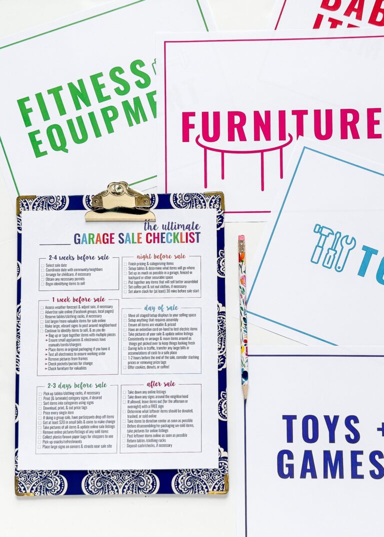 The Ultimate Garage Sale Checklist (With Printables!) - The Homes I ...