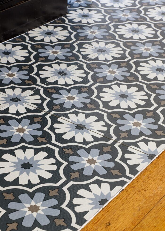 A close-up shot of Floor Pops! peel and stick vinyl floor tiles