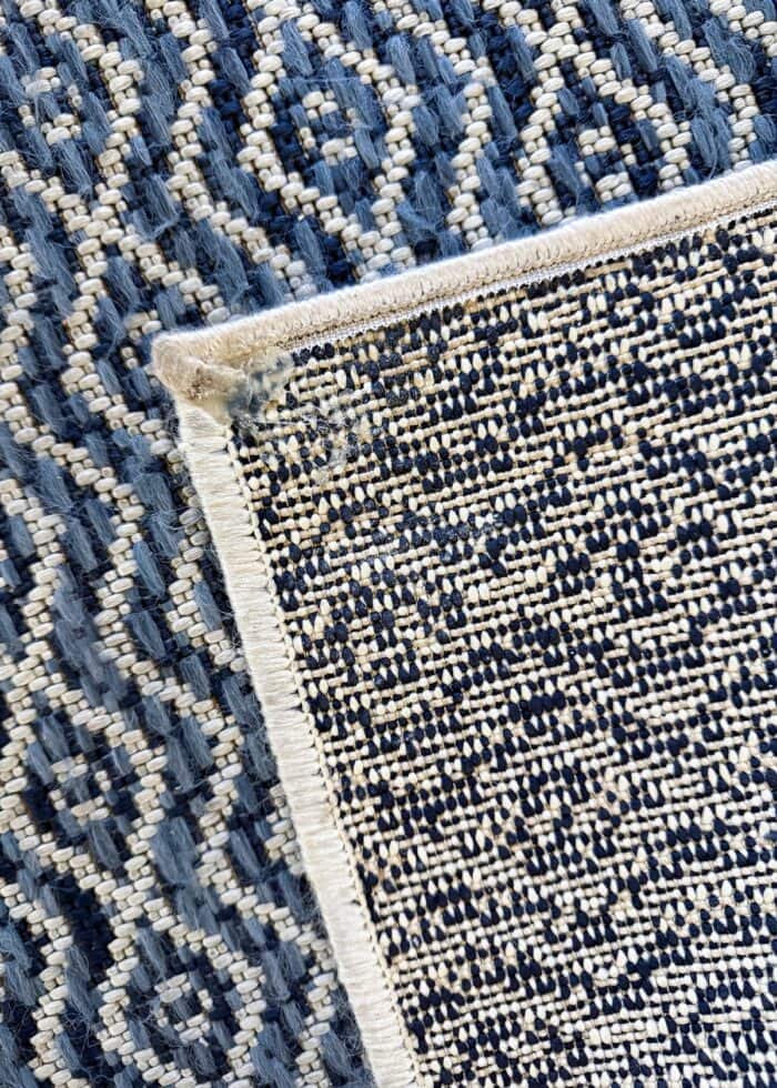 Up-close shot of machine rug binding