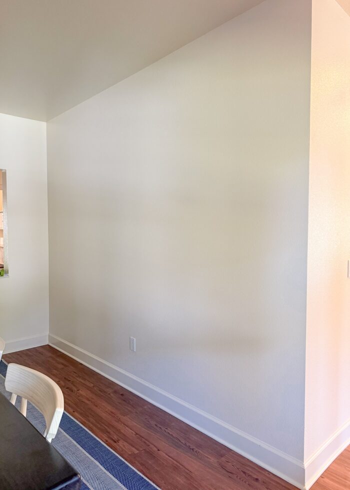 A large blank wall in a rental home