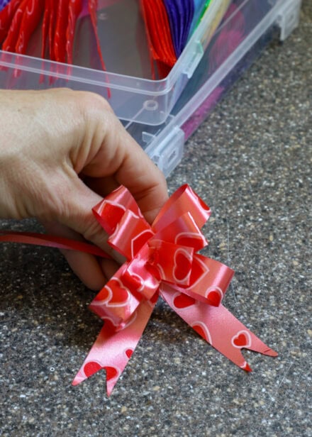 The final result of a red pull bow